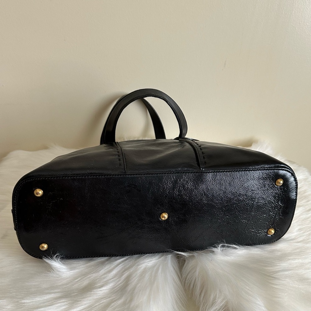 Yves Saint Laurent Black Shoulder Bag with Gold Accents - Picture 13 of 15